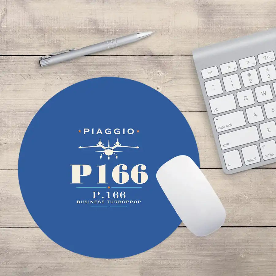 Piaggio P.166 - Heritage - Round Mouse Pad - Blue