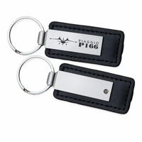 Thumbnail for Piaggio P.166 - Leather Key Chain - Faux Leather - Heritage - Black