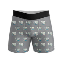 Thumbnail for Piaggio P.166 - Men Boxers - Cartoon Pattern - Gray