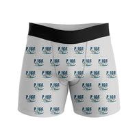 Thumbnail for Piaggio P.166 - Men Boxers - Cartoon Pattern - Light Gray