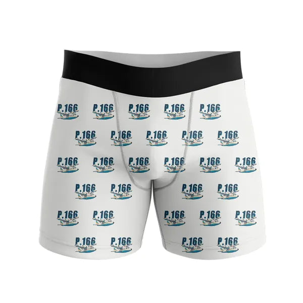 Piaggio P.166 - Men Boxers - Cartoon Pattern - White