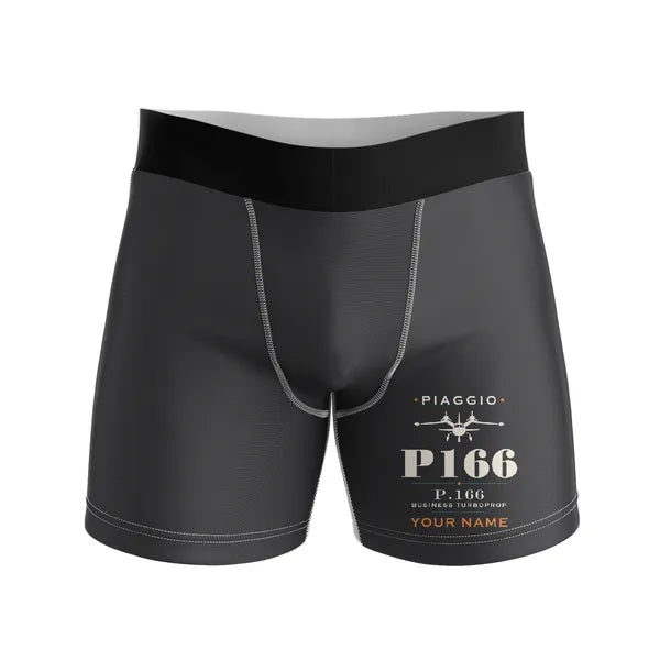 Piaggio P.166 - Men Boxers - Heritage + Name - Black