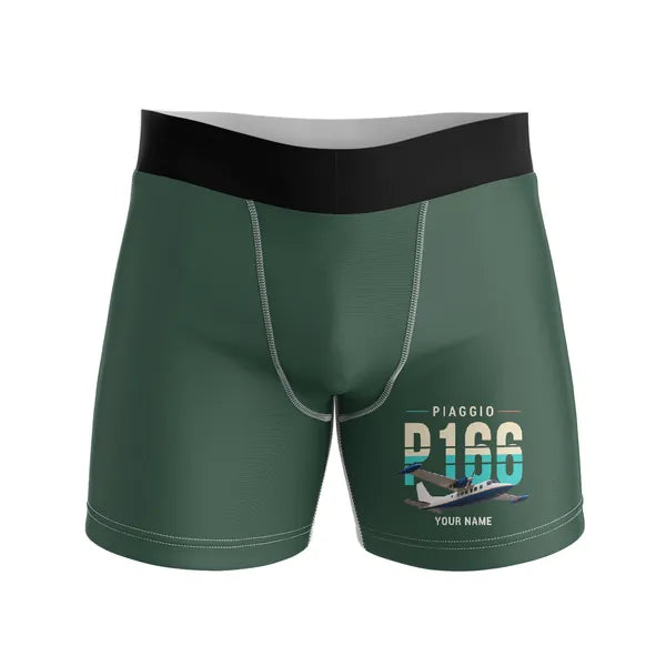 Piaggio P.166 - Men Boxers - Original + Name - Dark Green