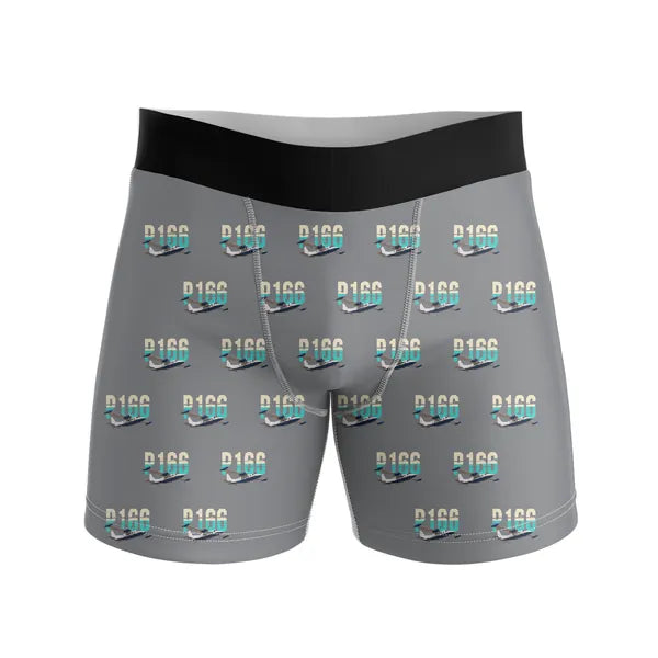 Piaggio P.166 - Men Boxers - Original Pattern - Gray