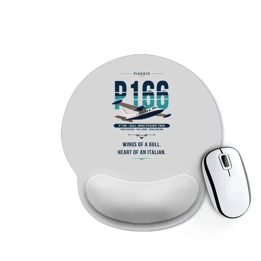 Piaggio P.166 - Original - Ergonomic Mouse Pad - Light Gray