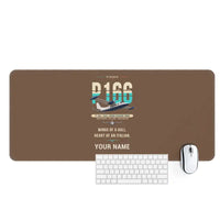 Thumbnail for Piaggio P.166 - Original + Name - Desk Mat - Brown