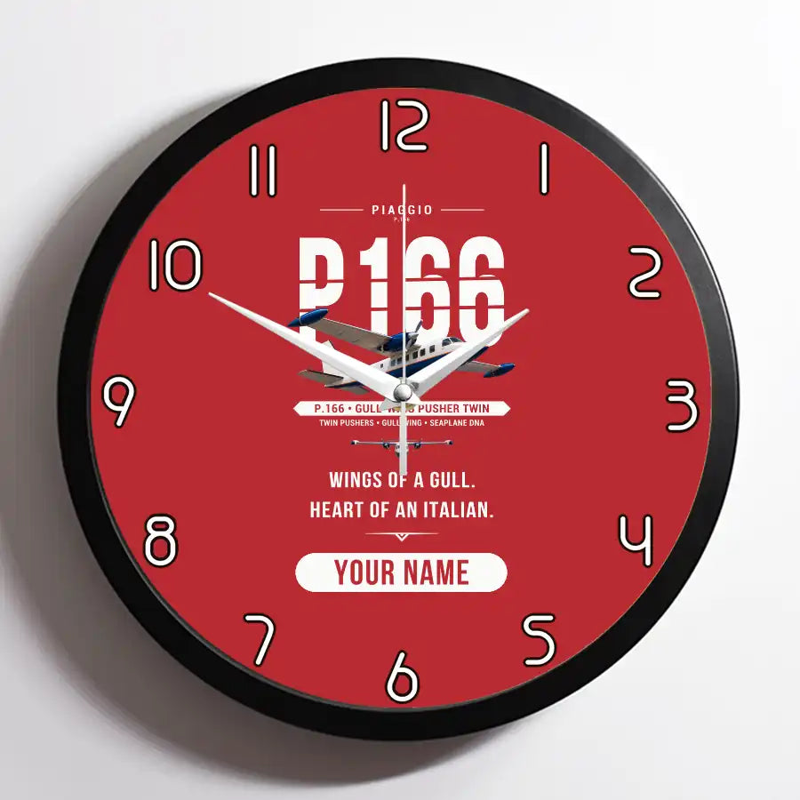Piaggio P.166 - Original + Name - Framed - Red