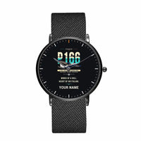 Thumbnail for Piaggio P.166 - Original + Name - Slim Mesh - Black and Stainless Steel Strap