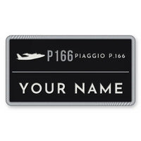Thumbnail for Piaggio P.166 Patches - Rectangle + Name - Black Silver