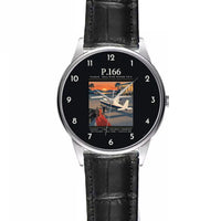 Thumbnail for Piaggio P.166 - Poster - Leather Strap - Striped Black Leather Strap
