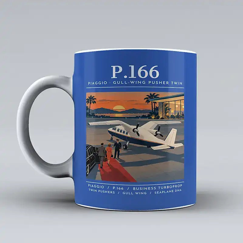 Piaggio P.166 - Poster - Mug - Blue