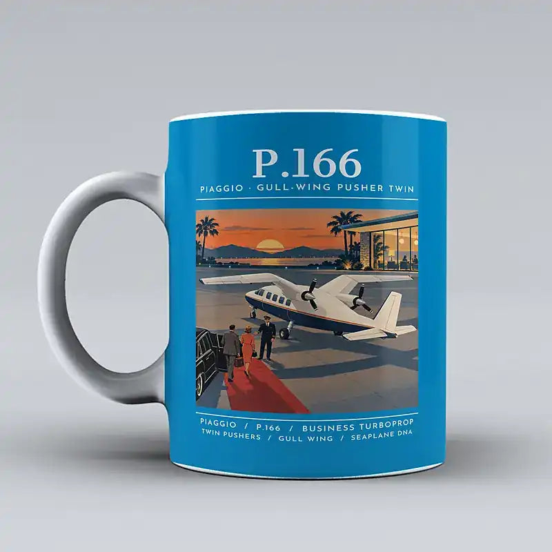 Piaggio P.166 - Poster - Mug - Turquoise
