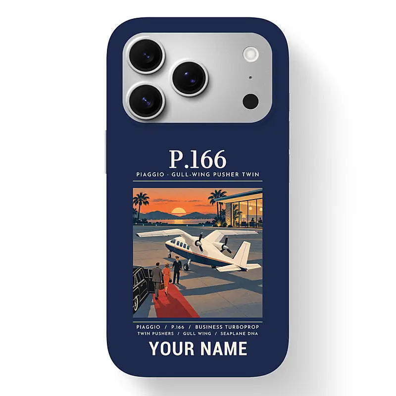 Piaggio P.166 - Poster + Name - MagSafe iPhone 17 Pro - Navy Blue