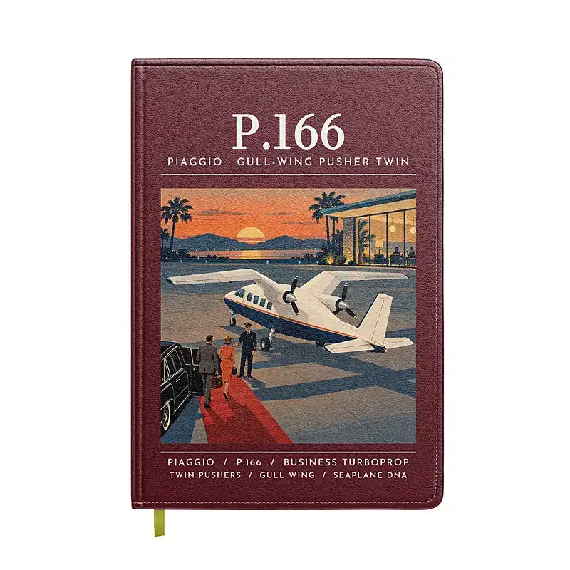 Piaggio P.166 - Poster - Notebook - Dark Red