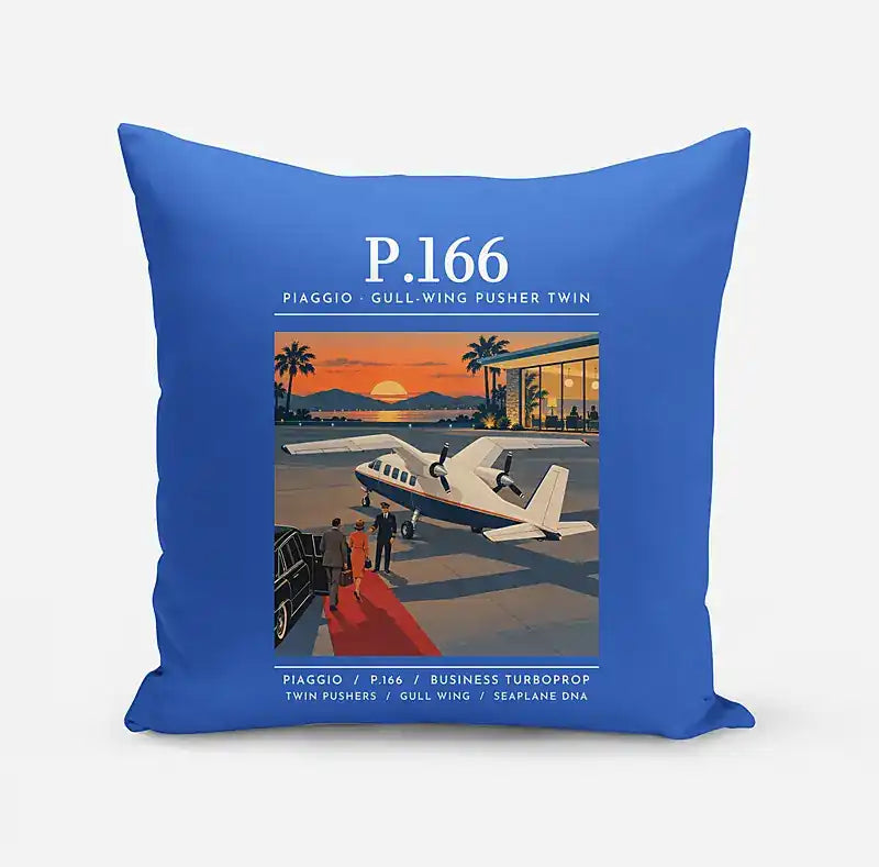 Piaggio P.166 - Poster - Pillow - Blue