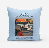 Thumbnail for Piaggio P.166 - Poster - Pillow - Light Blue