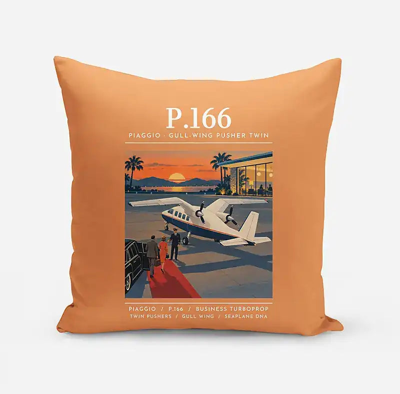 Piaggio P.166 - Poster - Pillow - Orange