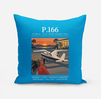 Thumbnail for Piaggio P.166 - Poster - Pillow - Turquoise
