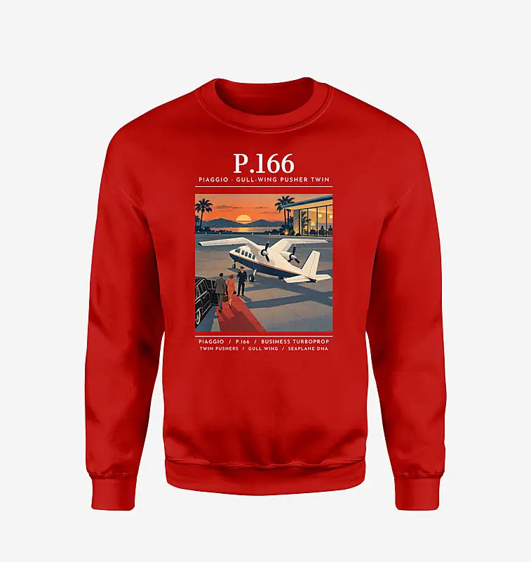 Piaggio P.166 - Poster - Sweatshirt - Red