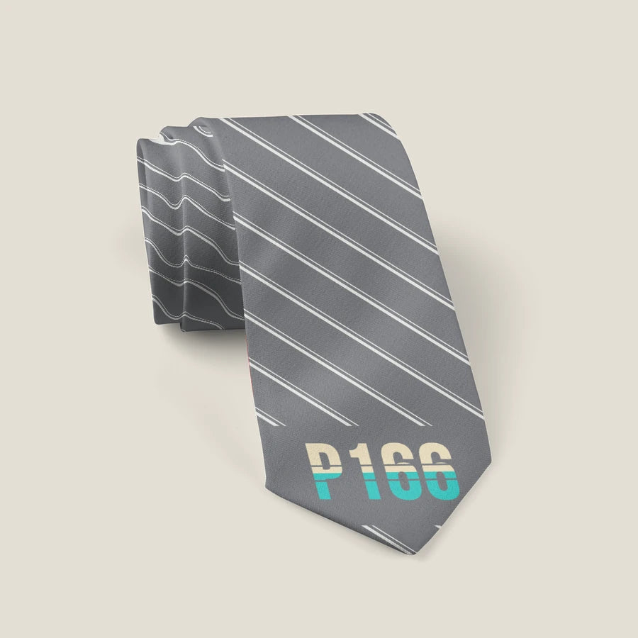 Piaggio P.166 - Stripe - Tie - Gray