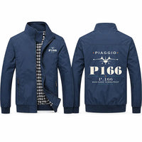 Thumbnail for Piaggio P.166 Stylish Jackets - Stand Collar - Heritage - Navy Blue