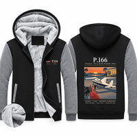 Thumbnail for Piaggio P.166 Zipped Sweatshirts - Poster - Black & Gray