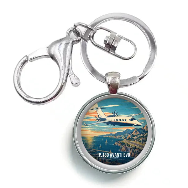 Piaggio P.180 Avanti EVO - 3D - Circle Key Chain - Full Print