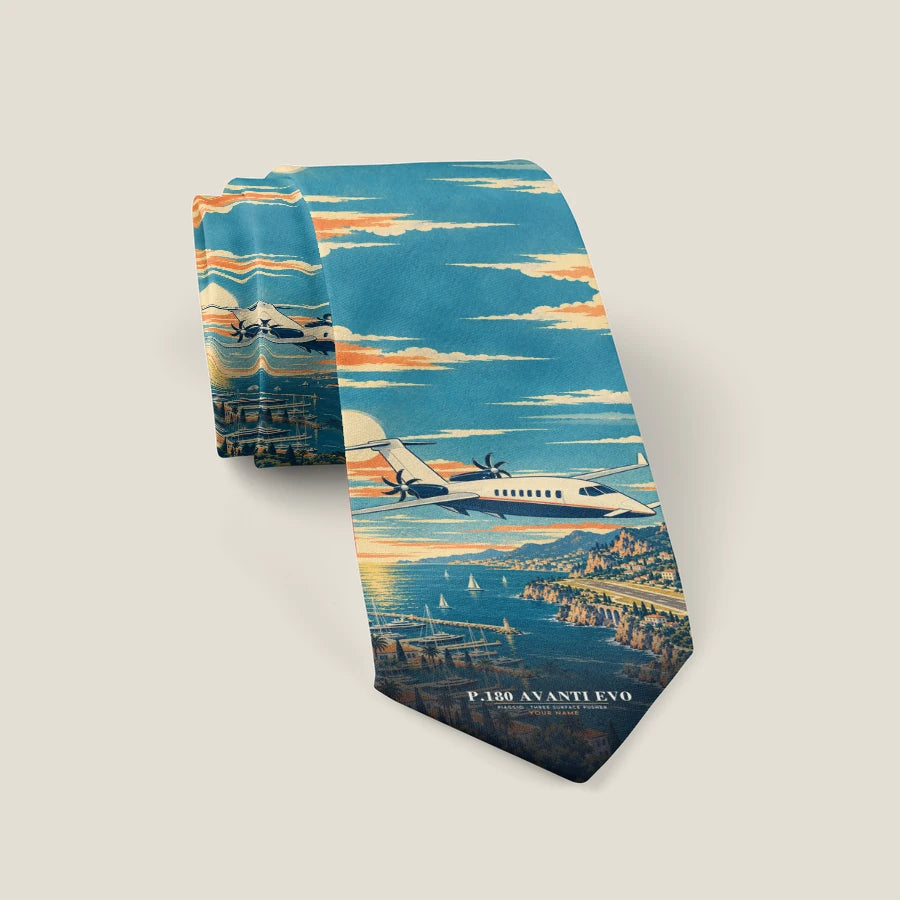 Piaggio P.180 Avanti EVO - 3D + Name - Tie - Full Print