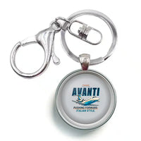Thumbnail for Piaggio P.180 Avanti EVO - Cartoon - Circle Key Chain - Light Gray