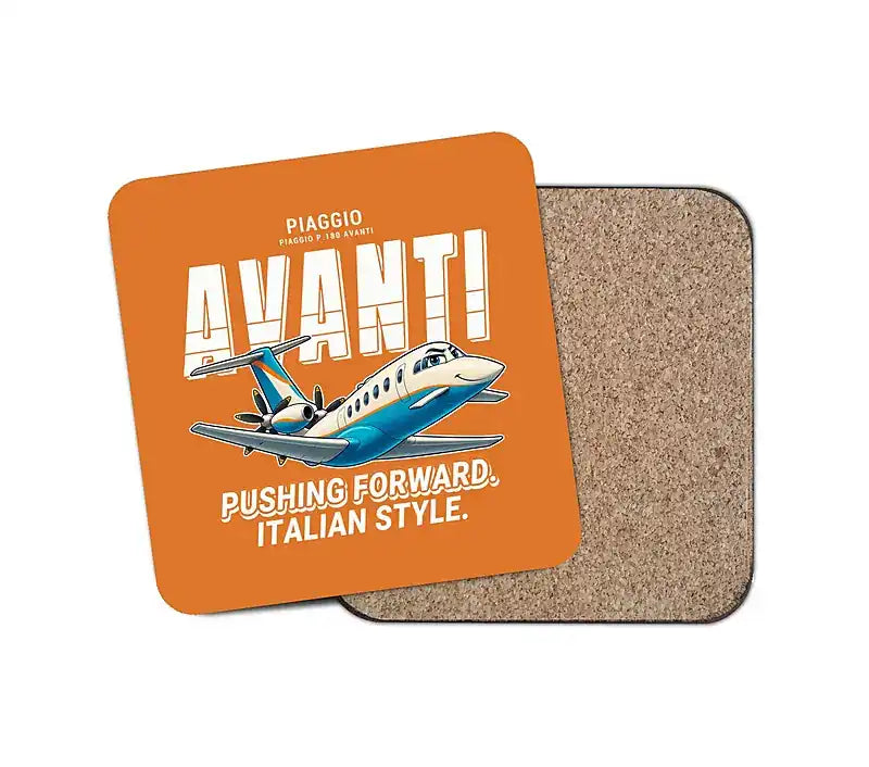 Piaggio P.180 Avanti EVO - Cartoon - Coaster - Orange