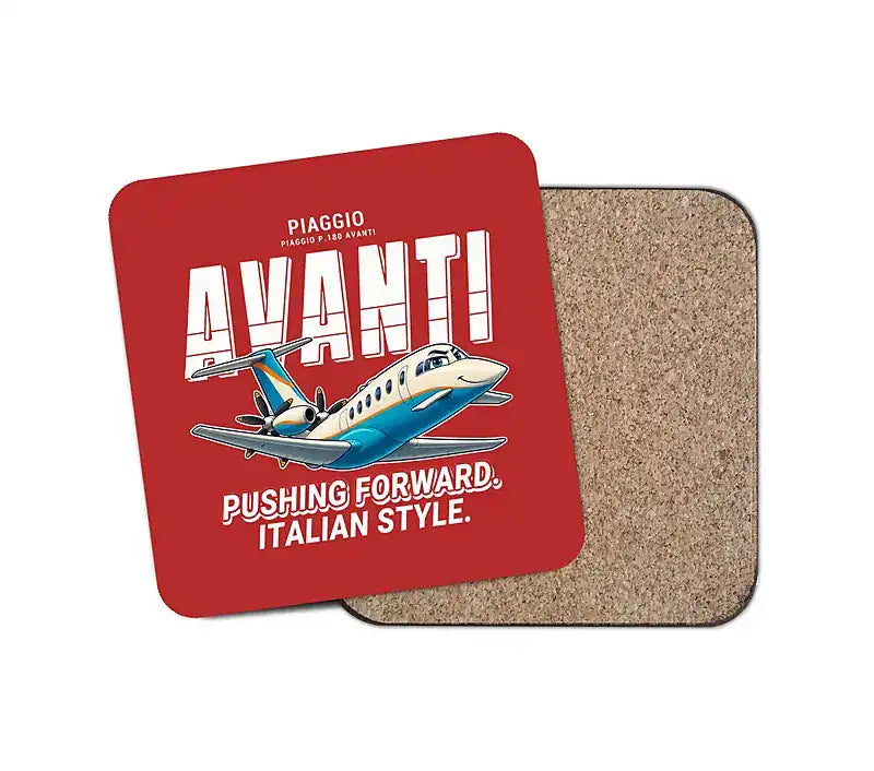 Piaggio P.180 Avanti EVO - Cartoon - Coaster - Red