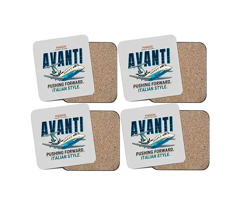 Piaggio P.180 Avanti EVO - Cartoon - Coaster Set - Light Gray
