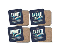 Thumbnail for Piaggio P.180 Avanti EVO - Cartoon - Coaster Set - Navy Blue
