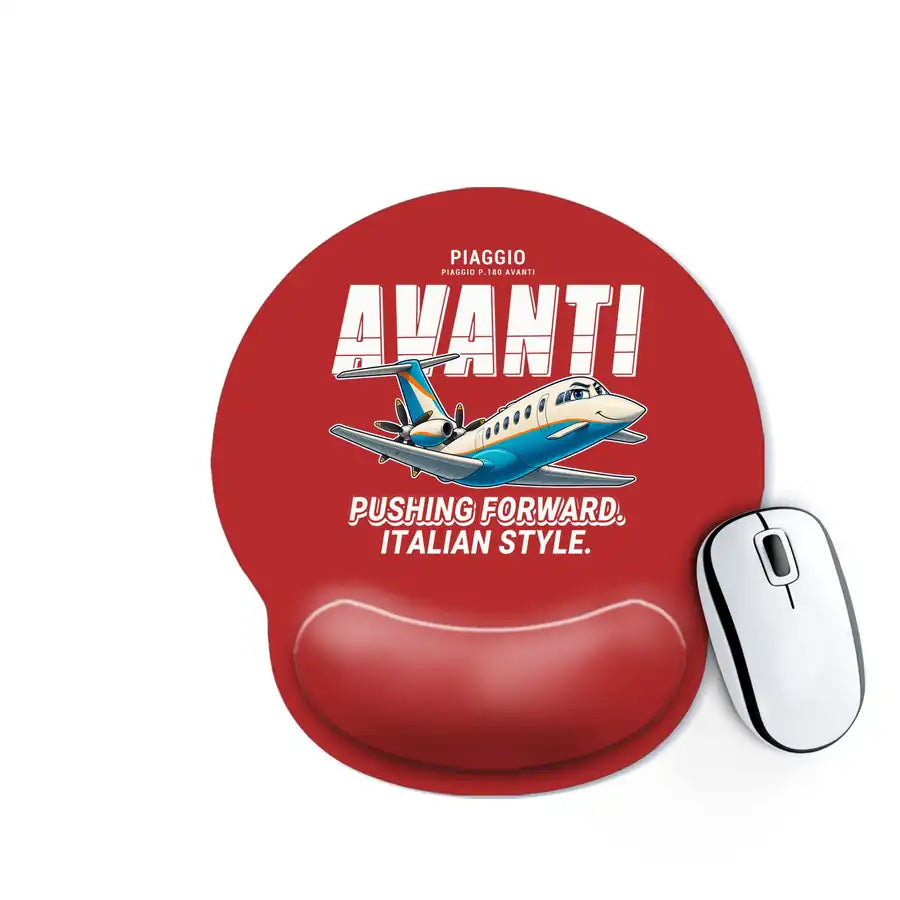 Piaggio P.180 Avanti EVO - Cartoon - Ergonomic Mouse Pad - Red