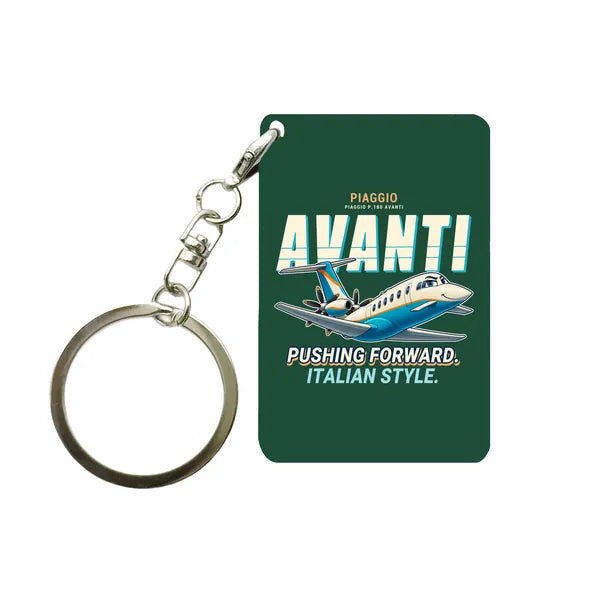 Piaggio P.180 Avanti EVO - Cartoon - Key Chain - Dark Green