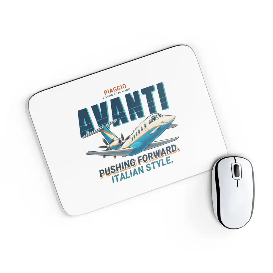 Piaggio P.180 Avanti EVO - Cartoon - Mouse Pad - White