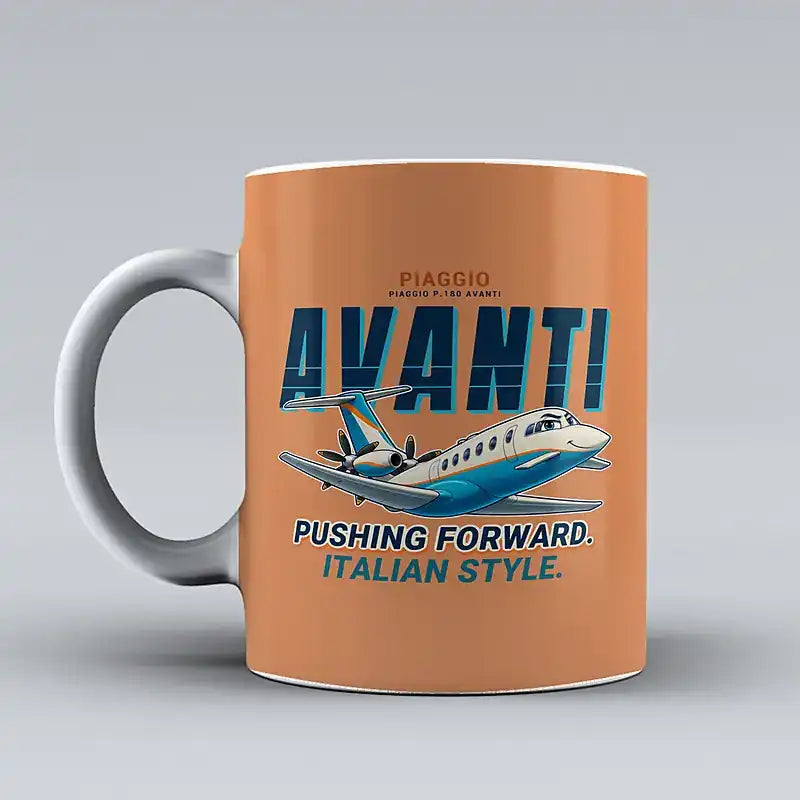 Piaggio P.180 Avanti EVO - Cartoon - Mug - Orange