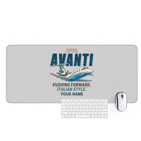 Thumbnail for Piaggio P.180 Avanti EVO - Cartoon + Name - Desk Mat - Light Gray