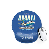 Thumbnail for Piaggio P.180 Avanti EVO - Cartoon + Name - Ergonomic Mouse Pad - Blue