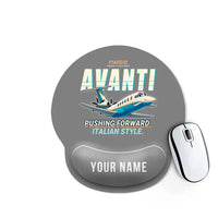 Thumbnail for Piaggio P.180 Avanti EVO - Cartoon + Name - Ergonomic Mouse Pad - Gray