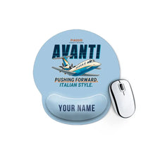 Thumbnail for Piaggio P.180 Avanti EVO - Cartoon + Name - Ergonomic Mouse Pad - Light Blue