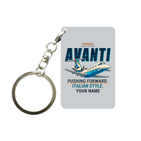 Thumbnail for Piaggio P.180 Avanti EVO - Cartoon + Name - Key Chain - Light Gray