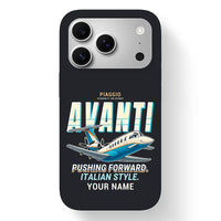 Thumbnail for Piaggio P.180 Avanti EVO - Cartoon + Name - MagSafe iPhone 17 Pro - Black