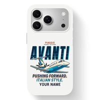 Thumbnail for Piaggio P.180 Avanti EVO - Cartoon + Name - MagSafe iPhone 17 Pro - White