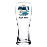 Thumbnail for Piaggio P.180 Avanti EVO - Cartoon + Name - Pilsner Beer Glass