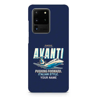 Thumbnail for Piaggio P.180 Avanti EVO - Cartoon + Name - Samsung Case - Navy Blue