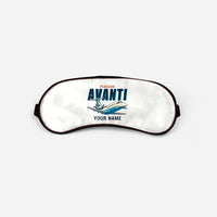 Thumbnail for Piaggio P.180 Avanti EVO - Cartoon + Name - Sleep Mask - White