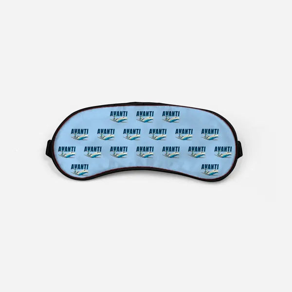 Piaggio P.180 Avanti EVO - Cartoon Pattern - Sleep Mask - Light Blue