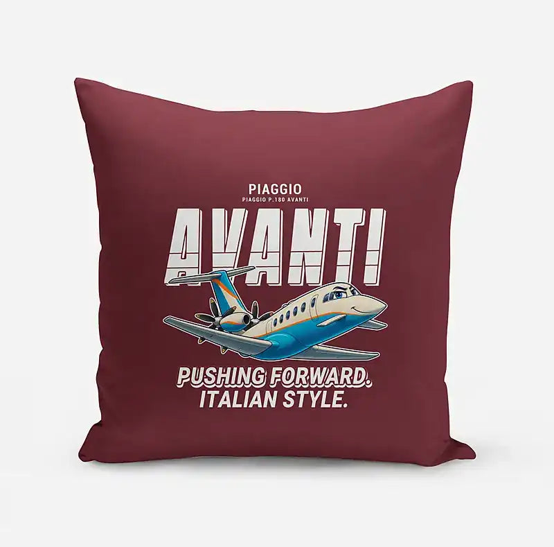 Piaggio P.180 Avanti EVO - Cartoon - Pillow - Dark Red