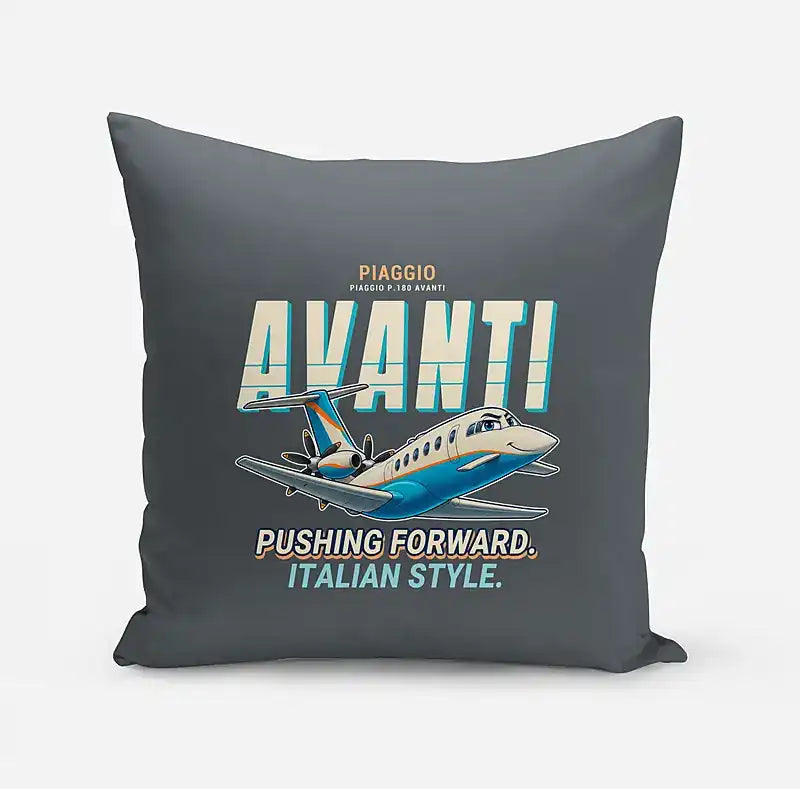 Piaggio P.180 Avanti EVO - Cartoon - Pillow - Gray